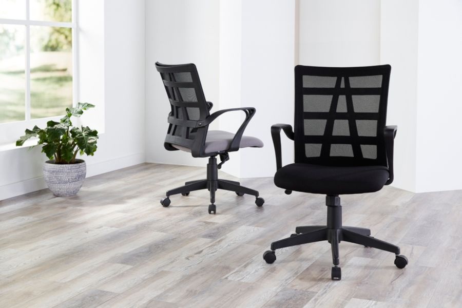 slide 4 of 7, Brenton Studio Jaxby Mesh/Fabric Mid-Back Task Chair, Black/Gray, 1 ct