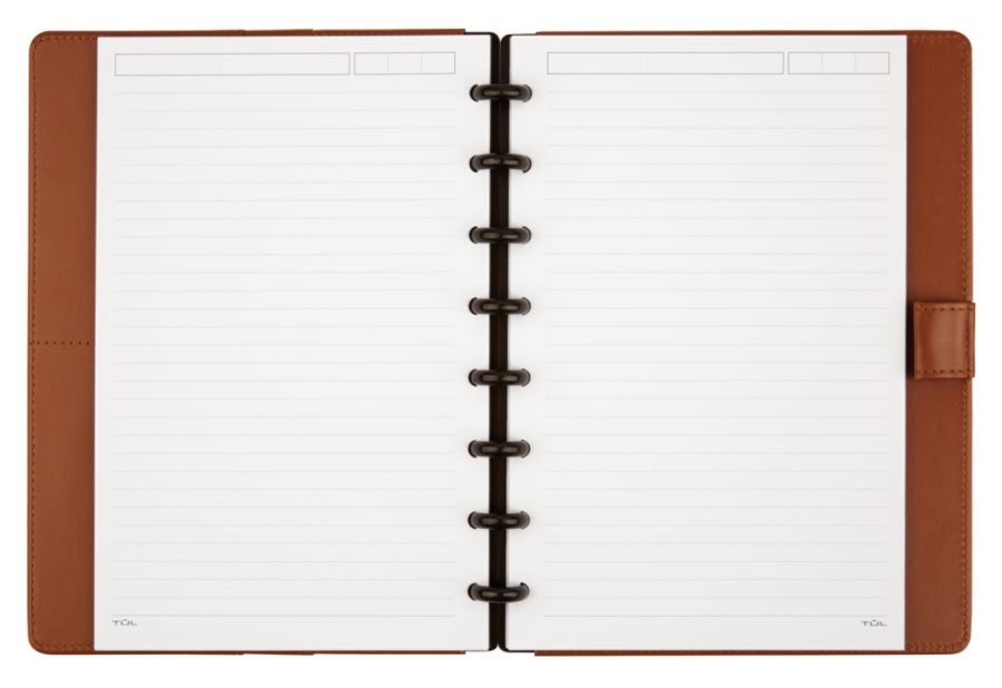 slide 4 of 6, TUL Custom Note-Taking System Discbound Notebook, Junior Size, Leather Cover, Brown, 1 ct