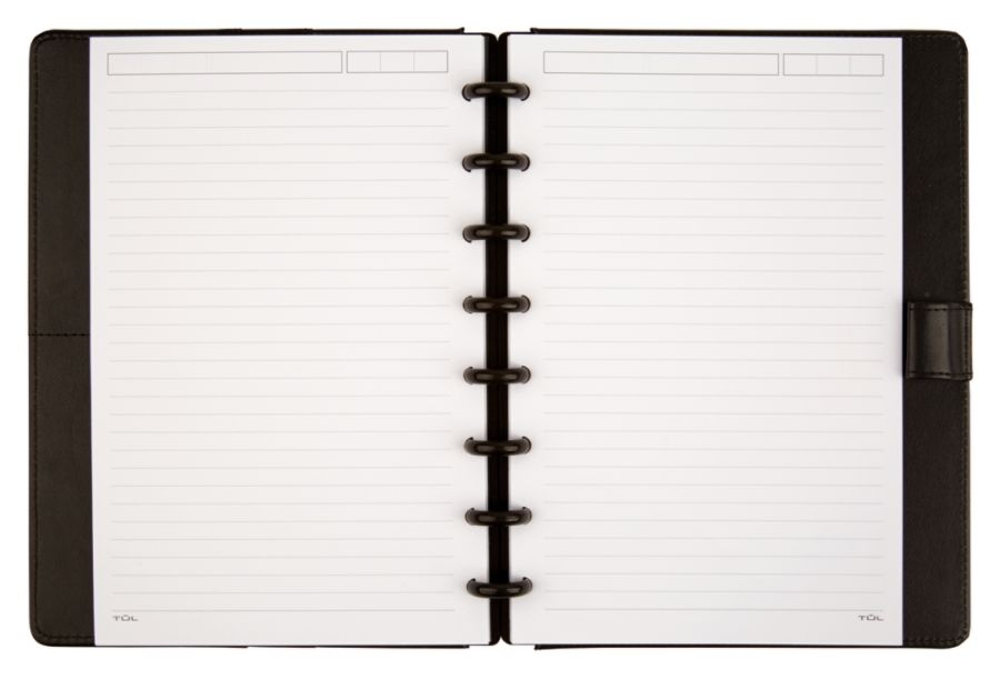 slide 6 of 6, TUL Custom Note-Taking System Discbound Notebook, Junior Size, Leather Cover, Black, 1 ct