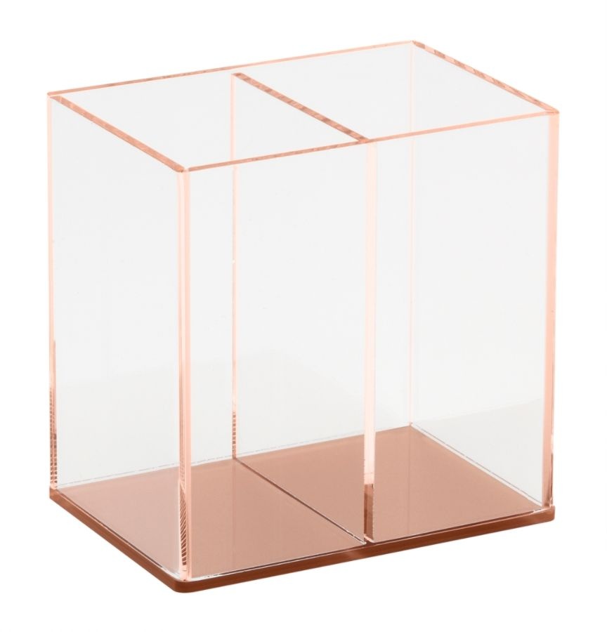 slide 3 of 3, Realspace Acrylic Pencil Cup, Clear/Rose Gold, 1 ct