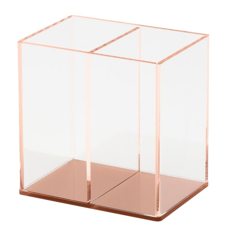 slide 2 of 3, Realspace Acrylic Pencil Cup, Clear/Rose Gold, 1 ct