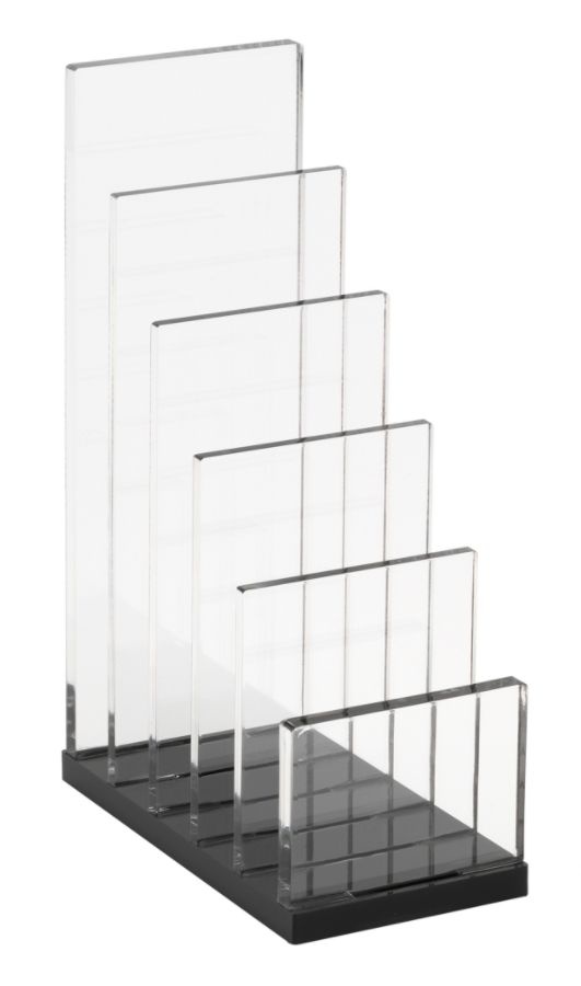 slide 2 of 4, Realspace Acrylic 5-Compartment Desk Sorter, Letter Size, Black/Clear, 1 ct