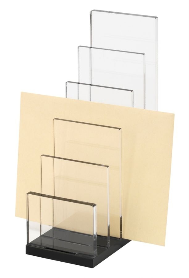 slide 4 of 4, Realspace Acrylic 5-Compartment Desk Sorter, Letter Size, Black/Clear, 1 ct