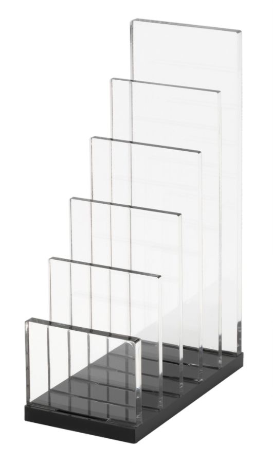 slide 3 of 4, Realspace Acrylic 5-Compartment Desk Sorter, Letter Size, Black/Clear, 1 ct