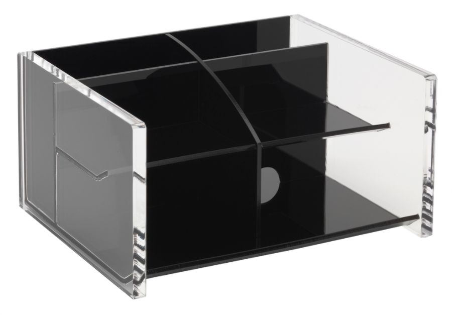 slide 4 of 4, Realspace Acrylic Desk Organizer - Black/Clear, 1 ct