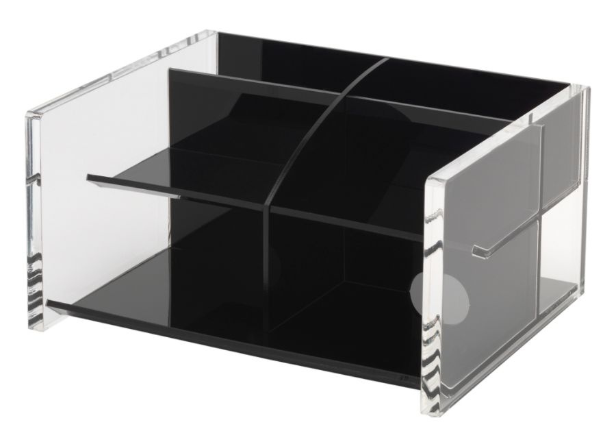 slide 2 of 4, Realspace Acrylic Desk Organizer - Black/Clear, 1 ct