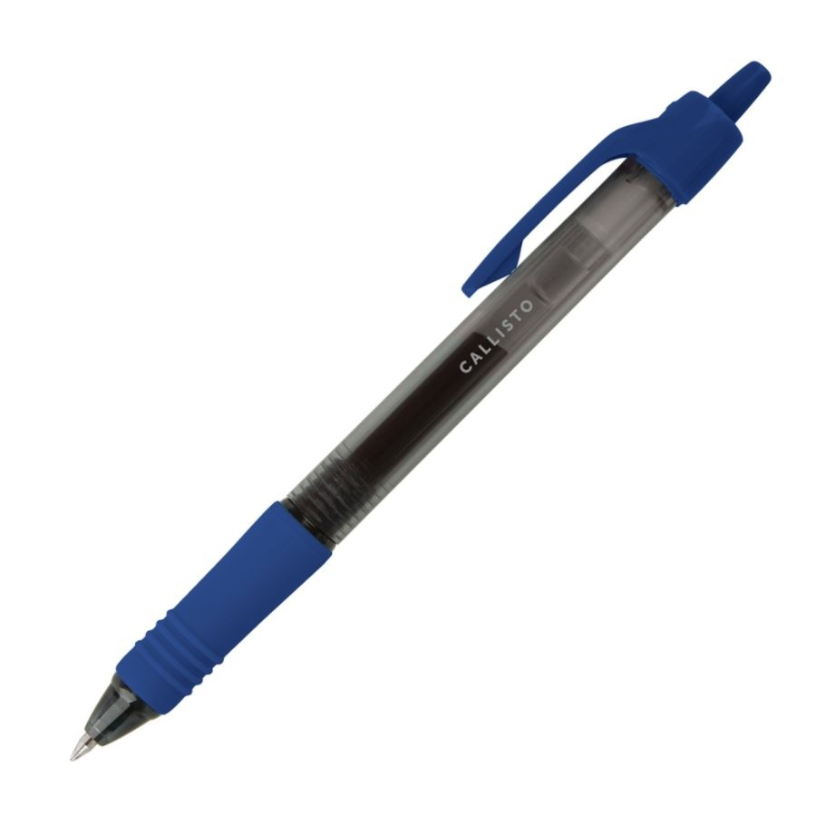 slide 2 of 2, Office Depot Callisto Retractable Gel Ink Pens, Fine Point, Blue Barrel, Blue Ink, 12 ct; 0.5 mm