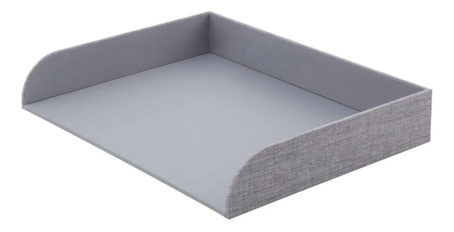 slide 2 of 5, Realspace Fabric Letter Tray, 12-1/2''H X 9-3/4''W X 2-1/4''D, Light Gray, 1 ct