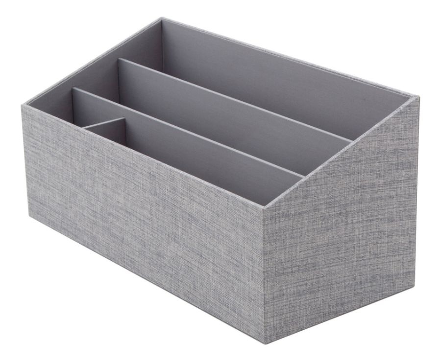 slide 4 of 4, Realspace Fabric 4-Compartment Desk Valet, Light Gray, 12 7/16 in x 5 13/16 in x 5 15/16 in