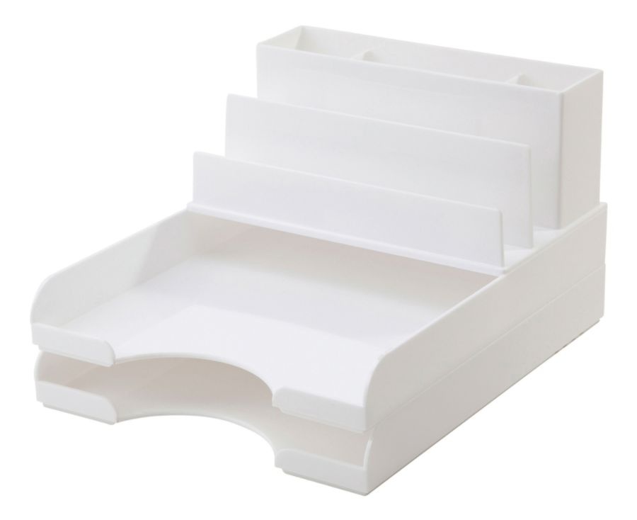 slide 3 of 9, Realspace Plastic Letter Tray - White, 1 ct