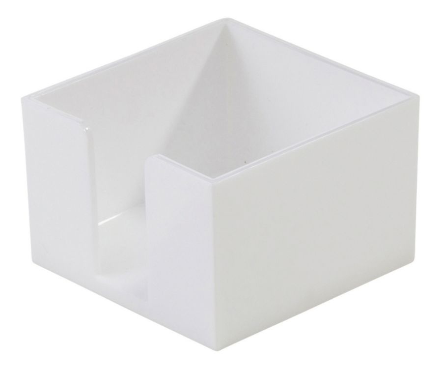 slide 3 of 4, Realspace Plastic Memo Holder, White, 3 3/8 in x 3 3/8 in x 2 1/4 in