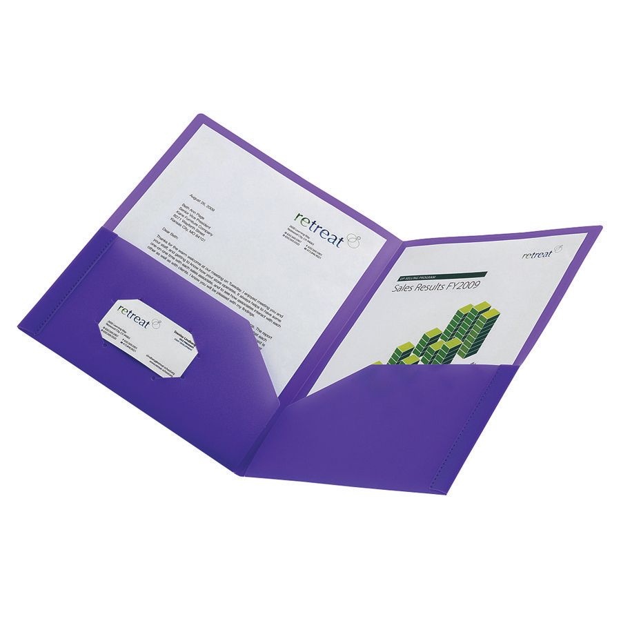 slide 2 of 2, Office Depot Brand School-Grade 2-Pocket Poly Folder, Letter Size, Purple, 1 ct