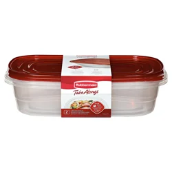 Rubbermaid Take Alongs 1.1 Gallon Large Rectangles Containers & Lids 2 ea