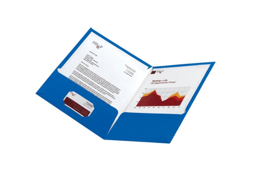 slide 2 of 2, Office Depot Brand School-Grade 2-Pocket Paper Folder, Letter Size, Blue, 1 ct