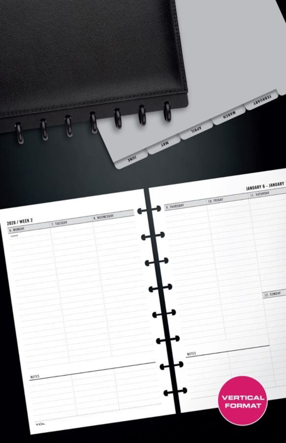slide 2 of 2, TUL Custom Note-Taking System Discbound Weekly/Monthly Refill Pages, January To December 2020, 1 ct