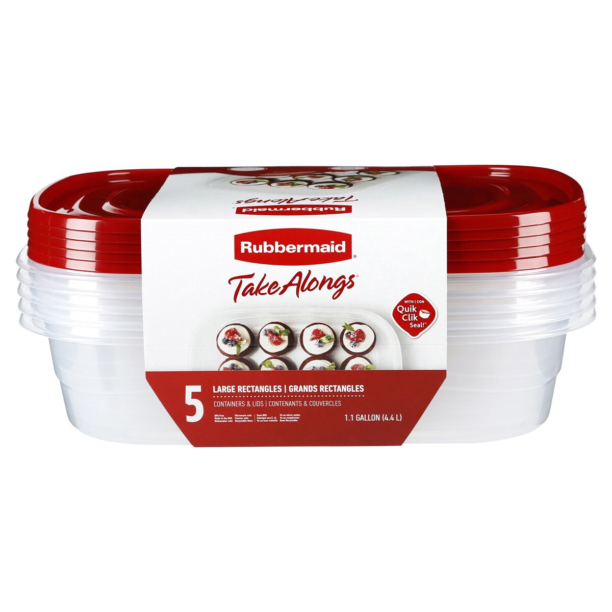 slide 2 of 8, Rubbermaid Take Alongs Storage Containers, 5 ct