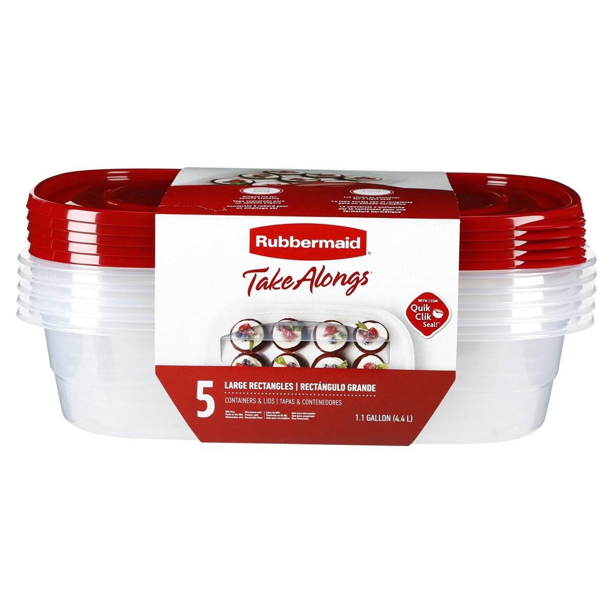 slide 1 of 8, Rubbermaid Take Alongs Storage Containers, 5 ct