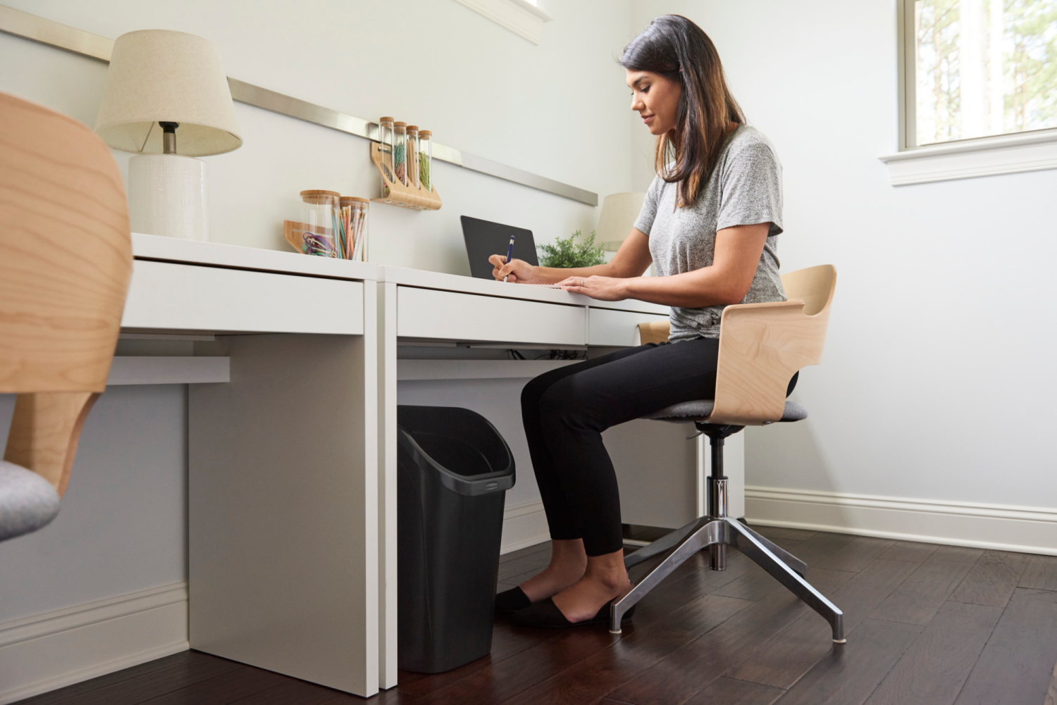 slide 4 of 5, Rubbermaid Undercounter Wastebasket, Black, 9.4 gram