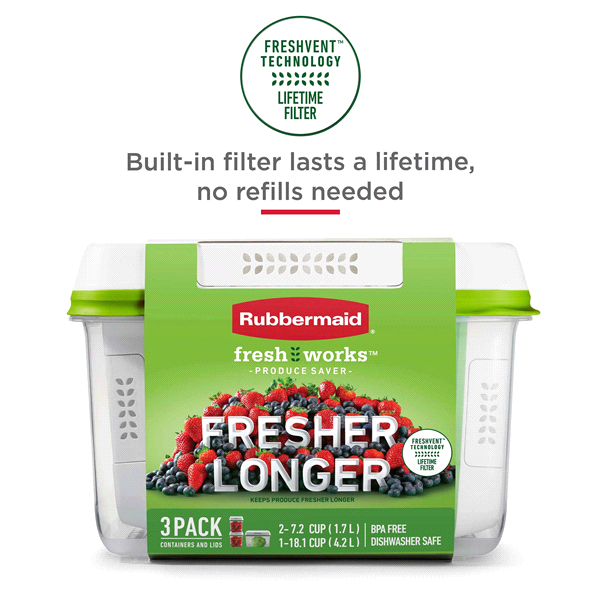 slide 5 of 21, Rubbermaid Freshworks Medium Produce Saver Container - Green, 1 ct