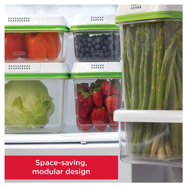 slide 12 of 21, Rubbermaid Freshworks Medium Produce Saver Container - Green, 1 ct