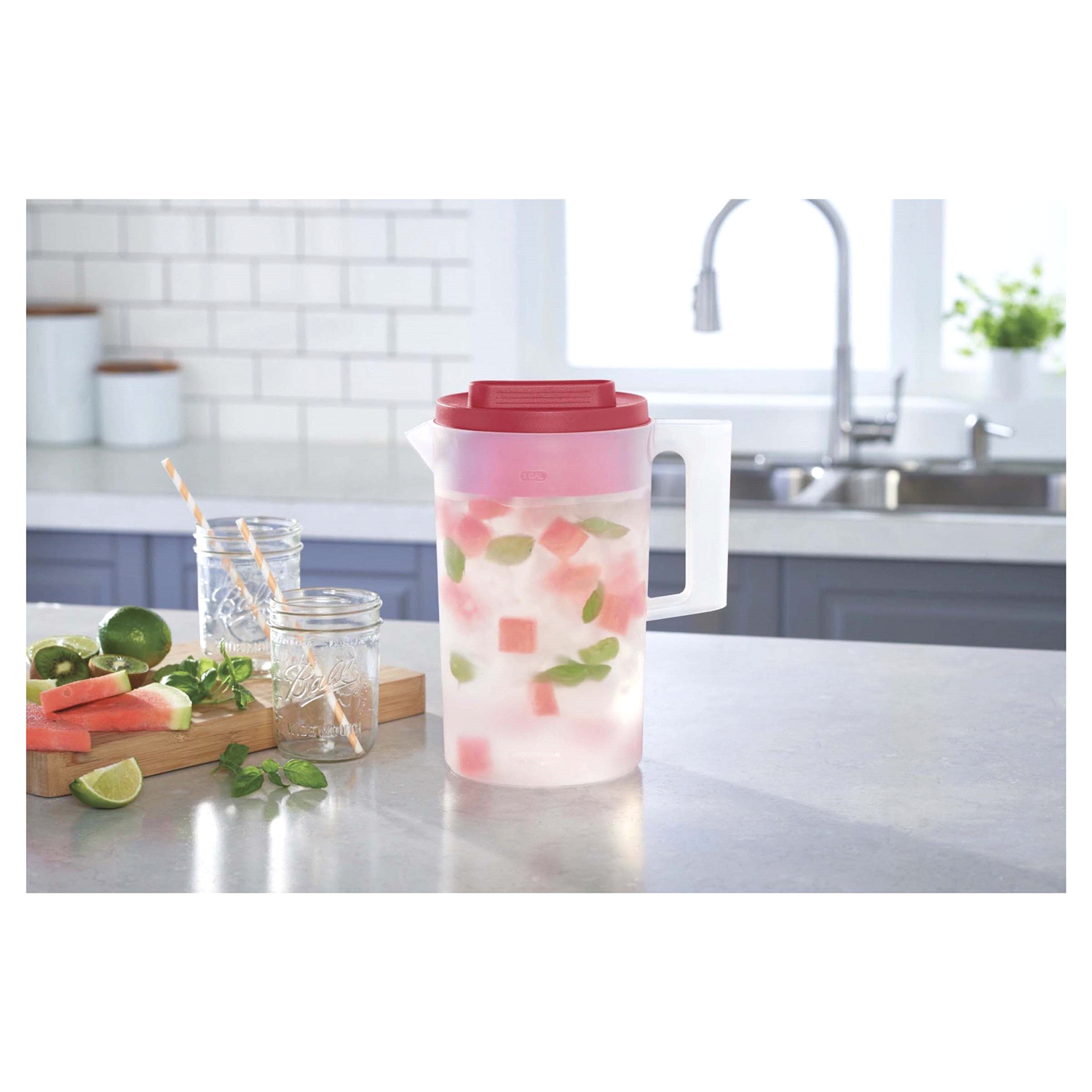 slide 2 of 4, Rubbermaid Simply Pour Pitcher, Plastic Pitcher with Multifunction Lid, 1 ct