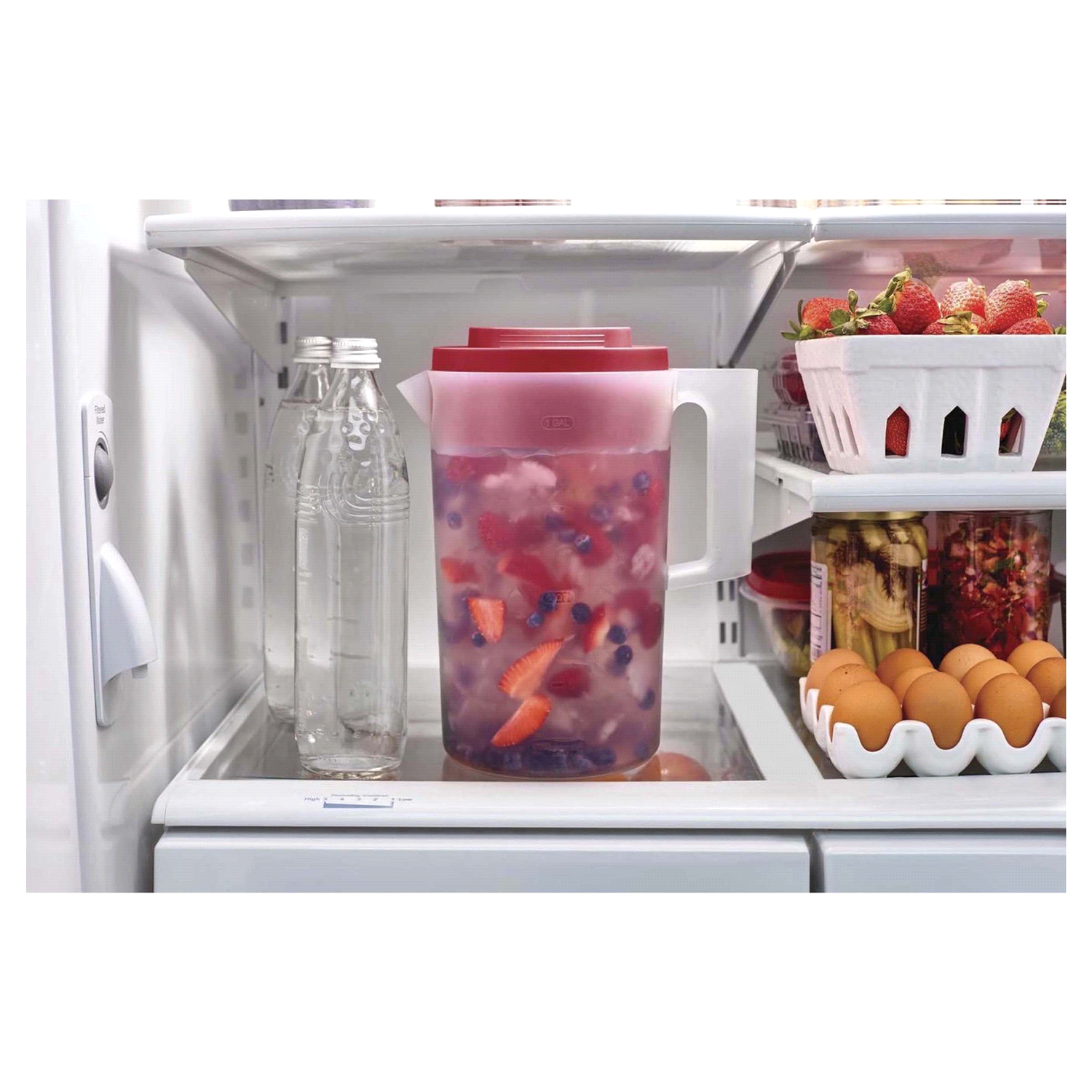 slide 4 of 4, Rubbermaid Simply Pour Pitcher, Plastic Pitcher with Multifunction Lid, 1 ct