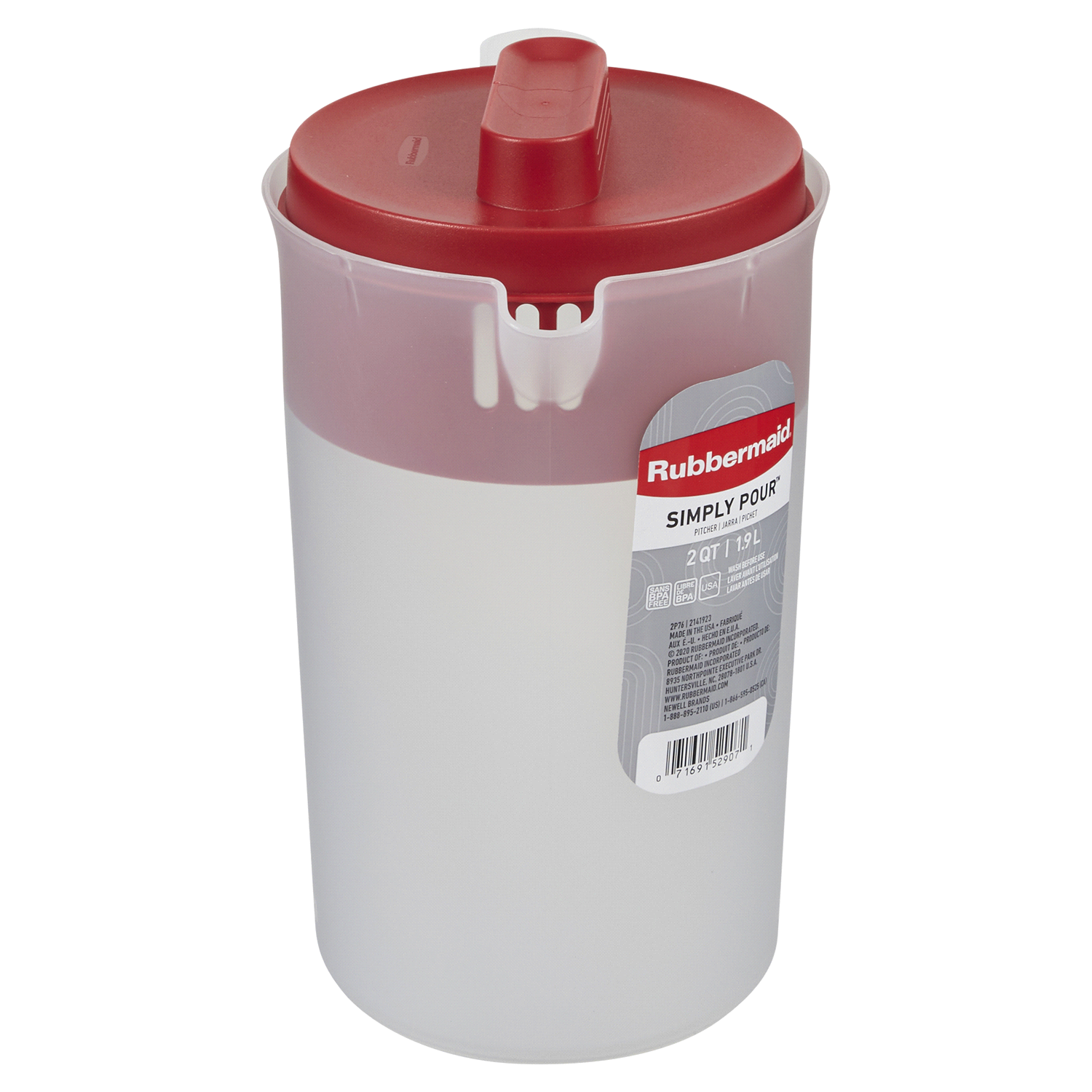 slide 4 of 5, Rubbermaid Simply Pour 2 Quart Pitchers 1 ea, 1 ct