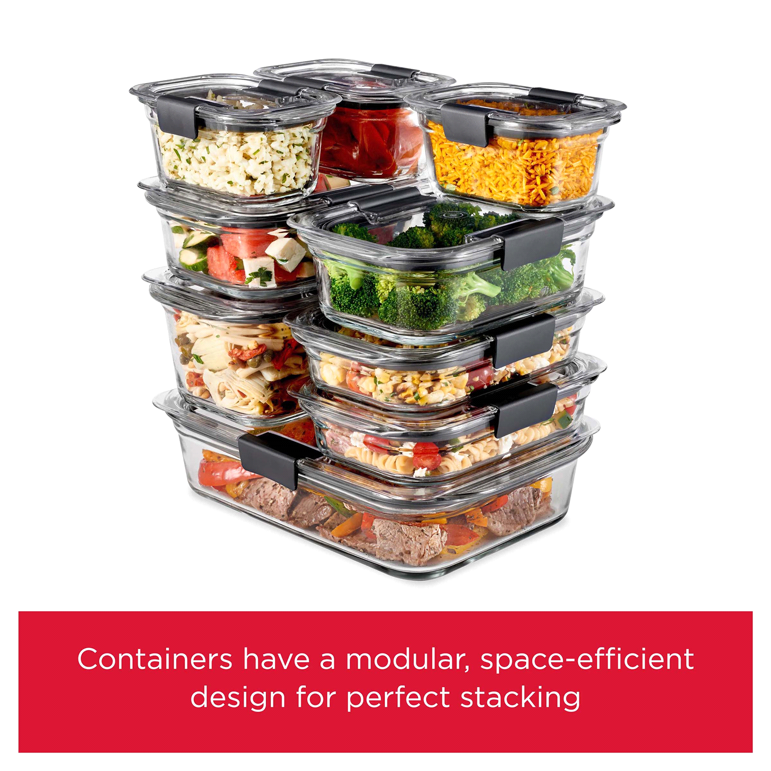 slide 4 of 4, Rubbermaid 6pc Set (1) 2 cup, (2) 3.2 cup Brilliance Glass Set, 1 ct