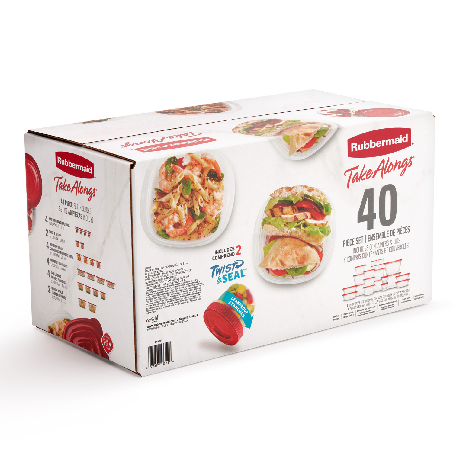 slide 1 of 4, Rubbermaid Takealong Set Ruby, 40 ct