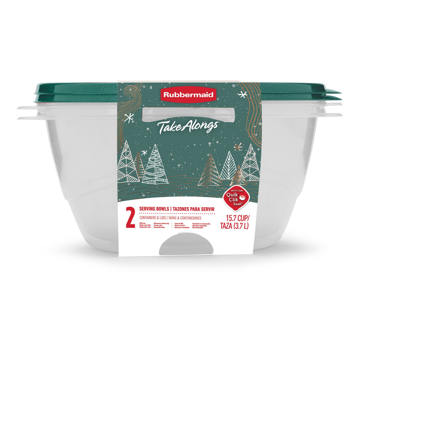 slide 1 of 1, Rubbermaid Takealong Bowl 2pk 15.7C Blue Spruce, 2 ct