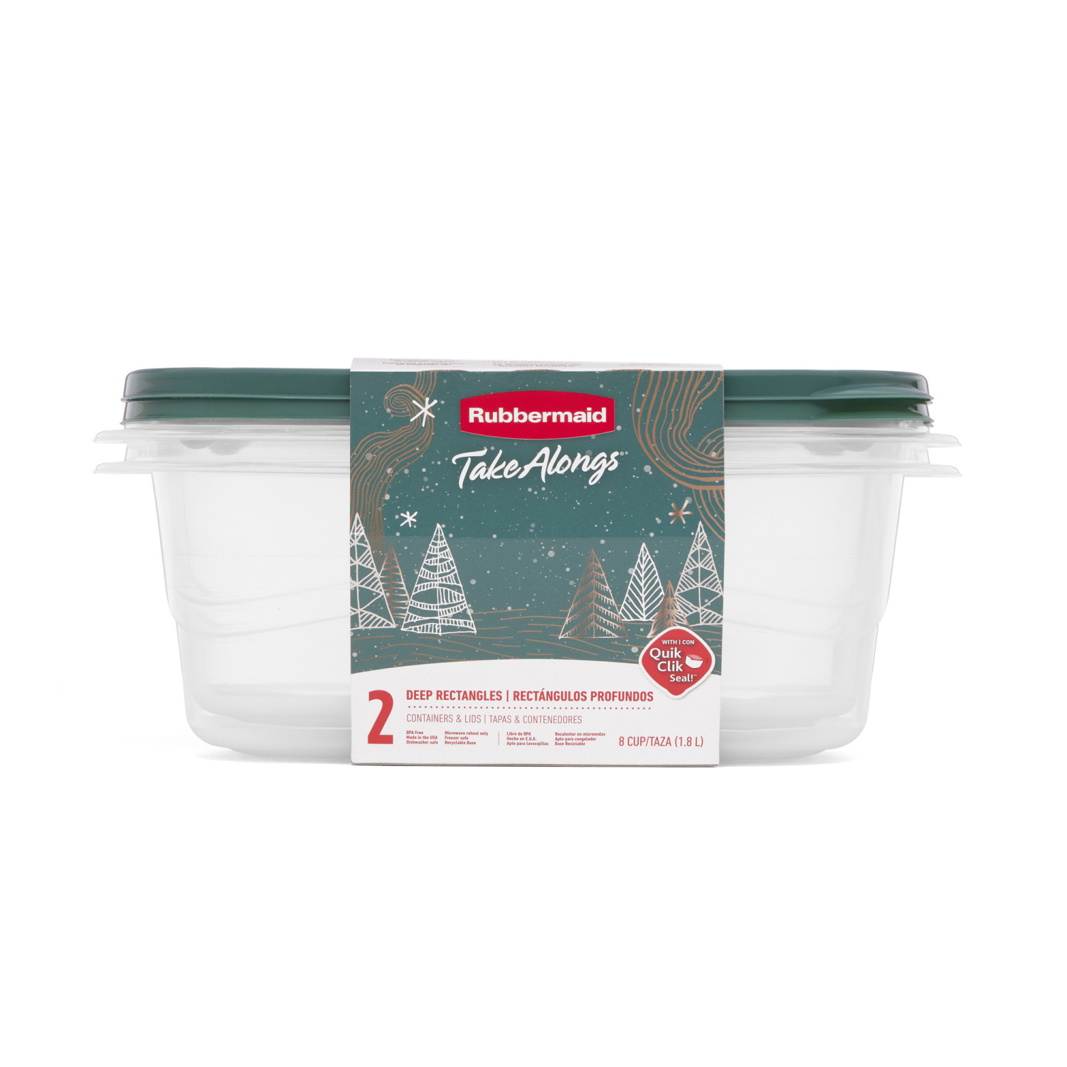 slide 1 of 1, Rubbermaid Takealong Dp Rect 8C Blspr, 2 ct