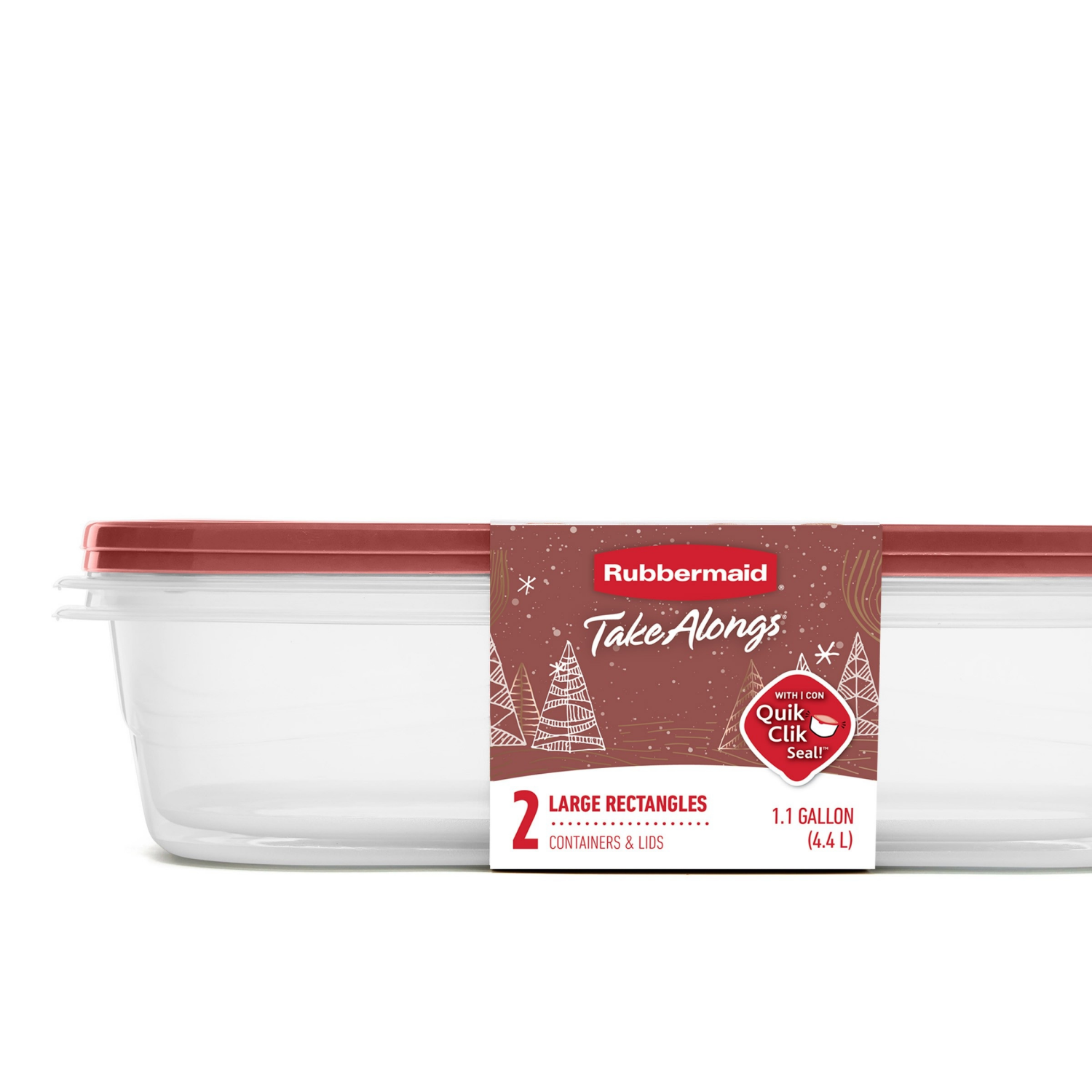 slide 1 of 1, Rubbermaid Takealong Rect 2pk 1G Maple, 2 ct, 1 gram