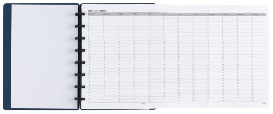 slide 4 of 5, TUL Custom Note-Taking System Discbound Monthly Planner, Junior Size, Navy, January To December 2020, 1 ct