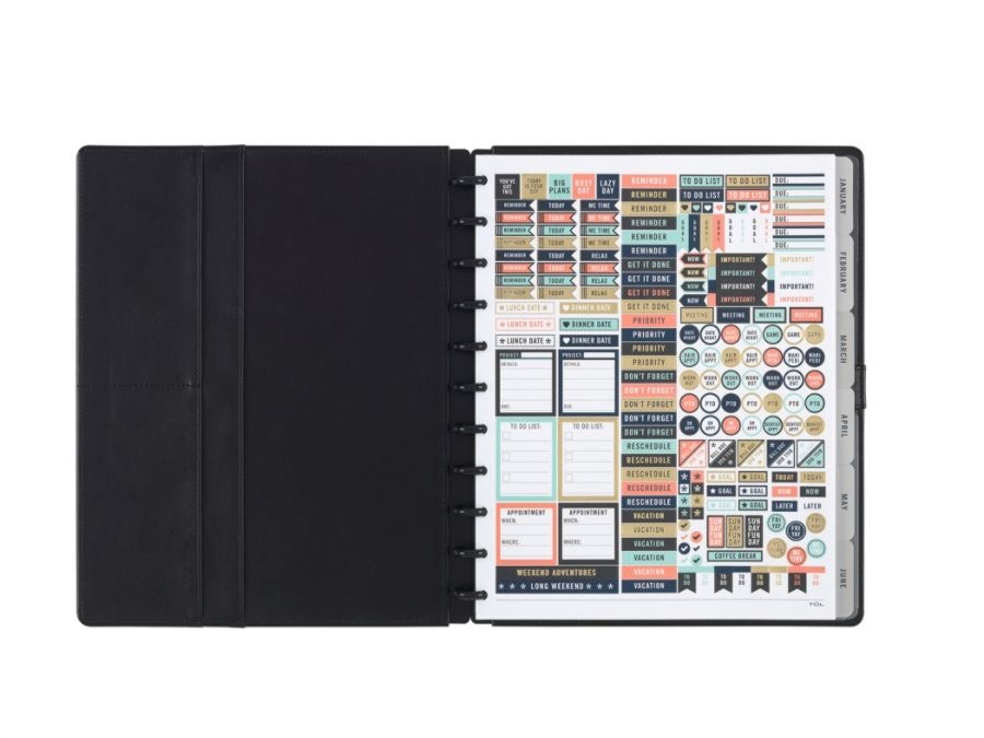slide 2 of 5, TUL Custom Note-Taking System Discbound Monthly Planner, Letter Size, Black, January To December 2020, 1 ct