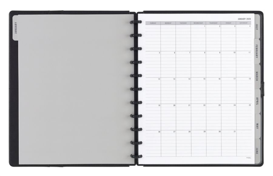 slide 3 of 5, TUL Custom Note-Taking System Discbound Monthly Planner, Letter Size, Black, January To December 2020, 1 ct