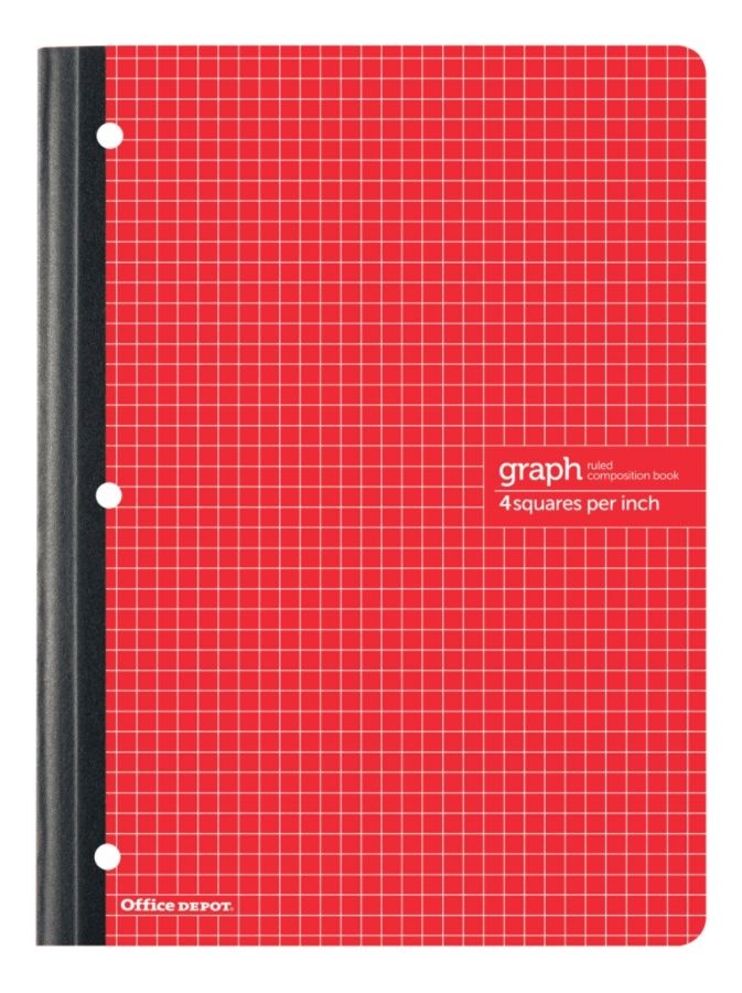 slide 4 of 5, Office Depot Brand Composition Notebook, Quadrille Ruled, Assorted Colors, 80 ct; 8 1/2 in x 11 in