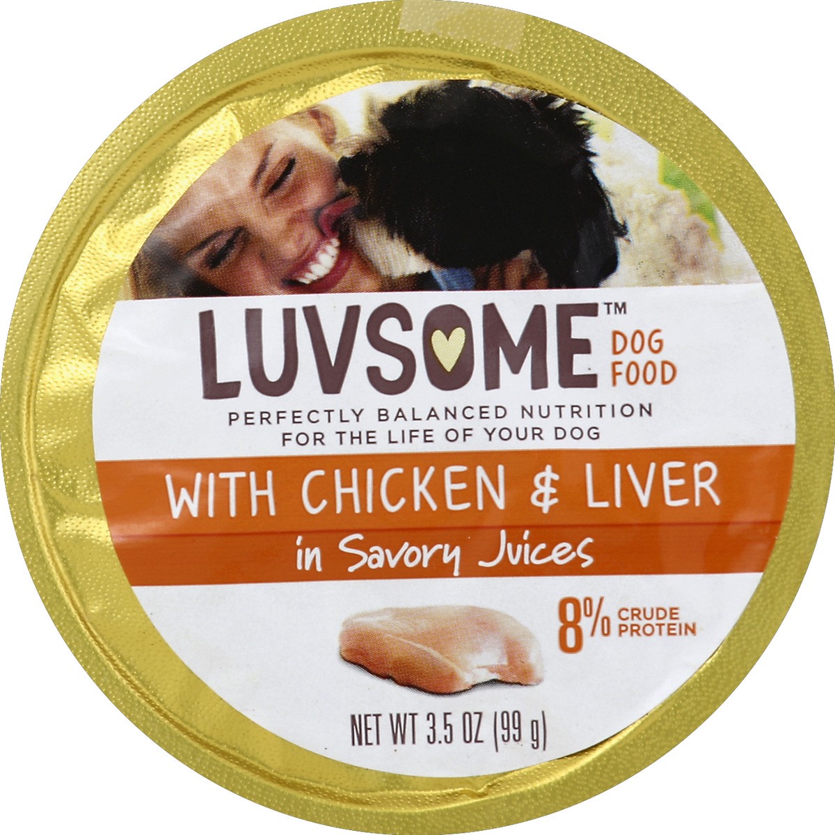 slide 3 of 3, Luvsome Dog Food, with Chicken & Liver in Savory Juices, 3.5 oz