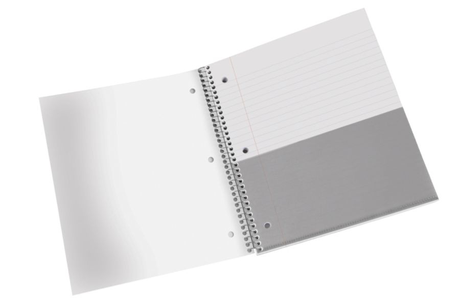 slide 3 of 4, Office Depot Brand Stellar Poly Notebook, 5 Subject, Wide Ruled, White, 150 ct; 8 1/2 in x 11 in