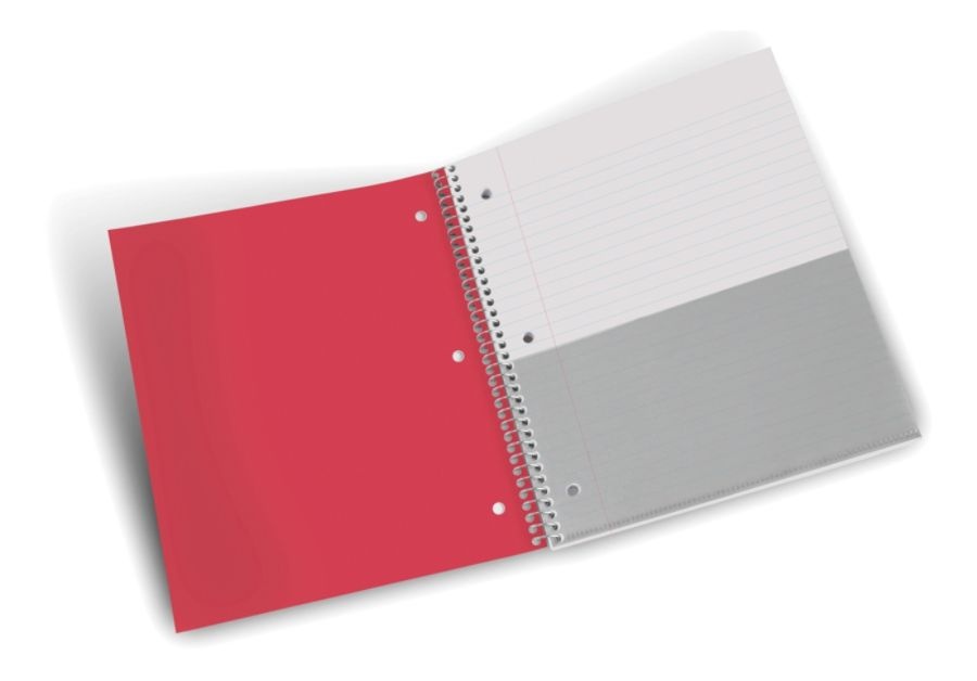 slide 3 of 4, Office Depot Brand Stellar Poly Notebook, 5 Subject, Wide Ruled, Red, 100 ct