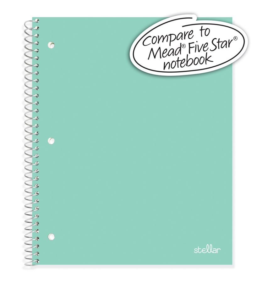 slide 2 of 4, Office Depot Brand Stellar Poly Notebook, 8'' X 10-1/2'', Wide Ruled, 200 Pages (100 Sheets), Mint, 100 ct