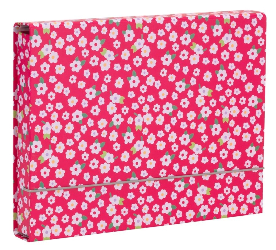 slide 2 of 3, Office Depot Brand Fashion File Box, Letter Size, Magenta/White Floral, 1 ct