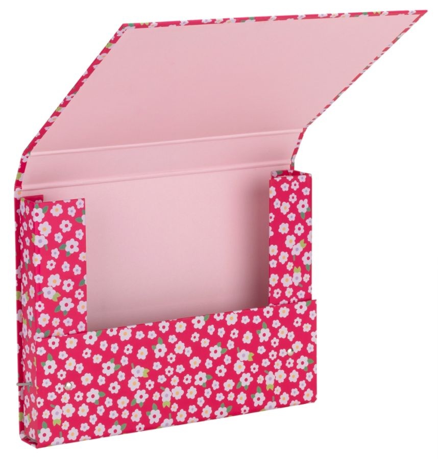 slide 3 of 3, Office Depot Brand Fashion File Box, Letter Size, Magenta/White Floral, 1 ct