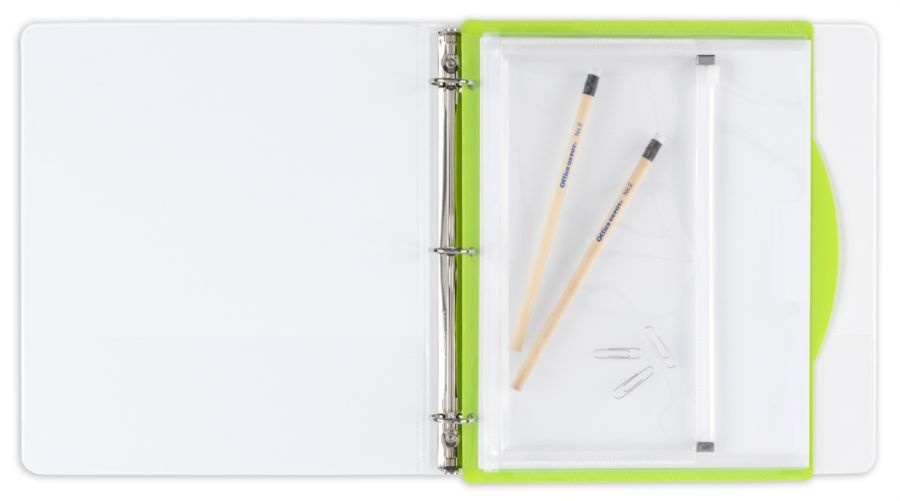 slide 2 of 2, Office Depot Brand Multi-Compartment Binder Pocket, 50-Sheet, Green, 1 ct