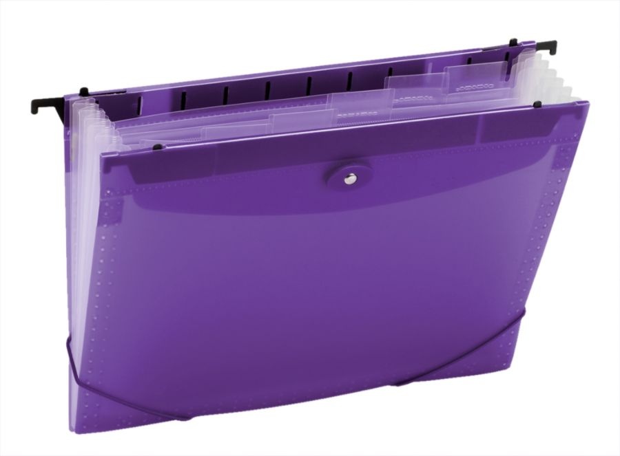 slide 2 of 3, Office Depot Brand Poly 7-Pocket Hanging File, 8'' Expansion, Letter Size, 9-5/8'' X 13'', Purple, 1 ct