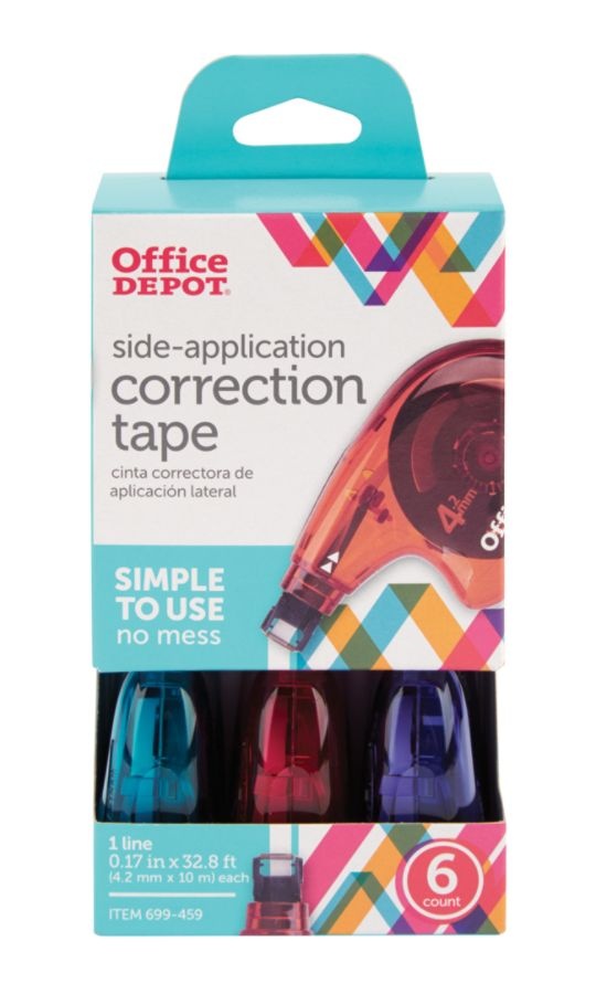 Office Depot Brand Side Application Correction Tape 1 Line x 392