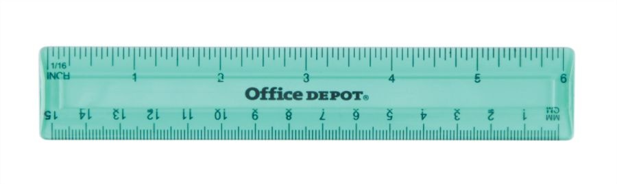 slide 3 of 4, Office Depot Brand Plastic Ruler, 6'', Assorted Colors (No Color Choice), 1 ct