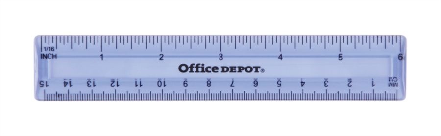 slide 4 of 4, Office Depot Brand Plastic Ruler, 6'', Assorted Colors (No Color Choice), 1 ct