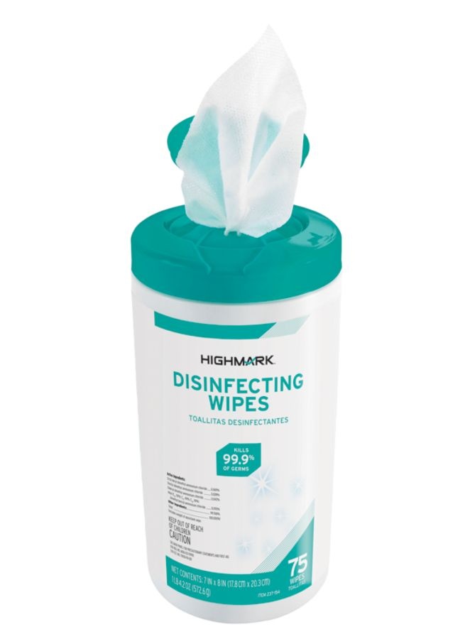 slide 2 of 2, Highmark Disinfectant Wipes, Container Of 75 Wipes, 1 ct