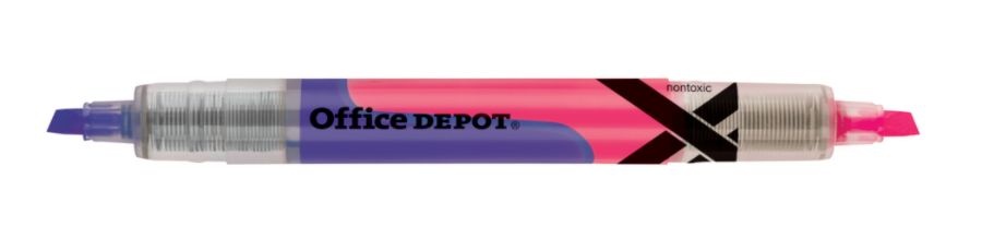 slide 4 of 7, Office Depot Brand Dual-End Pen-Style Highlighters, Chisel Point, Assorted Colors, Pack Of 5, 5 ct