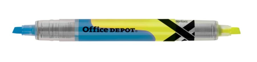 slide 2 of 7, Office Depot Brand Dual-End Pen-Style Highlighters, Chisel Point, Assorted Colors, Pack Of 5, 5 ct